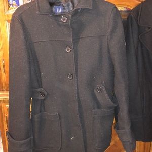 GAP wool Black Button up Peacoat